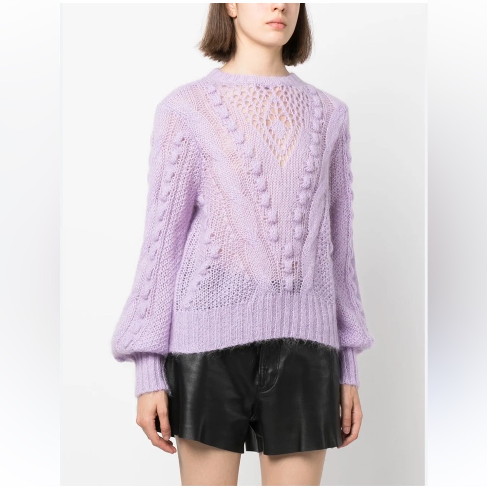 TWINSET Wool and Mohair Blend Sweater in Purple Size Small NWOT